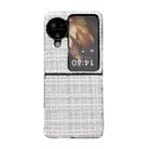 For OPPO Find N3 Flip Plaid Fabric PC Protective Phone Case(White) - 1