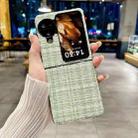 For OPPO Find N3 Flip Plaid Fabric PC Protective Phone Case(Green) - 2
