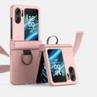 For OPPO Find N2 Flip Ultra-thin Skin Feel Ring Phone Case with Hinge(Pink) - 1