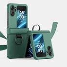 For OPPO Find N2 Flip Ultra-thin Skin Feel Ring Phone Case with Hinge(Green) - 1