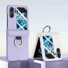 For OPPO Find N2 Flip Ultra-thin Skin Feel Ring Phone Case with Hinge(Green) - 3