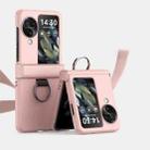 For OPPO Find N3 Flip Ultra-thin Skin Feel Ring Phone Case with Hinge(Pink) - 1