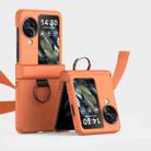 For OPPO Find N3 Flip Ultra-thin Skin Feel Ring Phone Case with Hinge(Orange) - 1