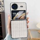 For vivo X Flip Plaid Fabric PC Protective Phone Case(White) - 2