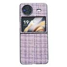For vivo X Flip Plaid Fabric PC Protective Phone Case(Purple) - 1