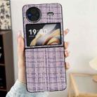 For vivo X Flip Plaid Fabric PC Protective Phone Case(Purple) - 2