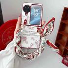 For OPPO Find N3 Flip Sketch Flower Pattern Phone Case with Scarf Bracelet(Rose) - 2