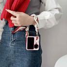For OPPO Find N3 Flip Sketch Flower Pattern Phone Case with Scarf Bracelet(Rose) - 3