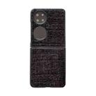 For Huawei P50 Pocket Plaid Fabric PC Protective Phone Case(Black) - 1