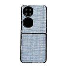 For Huawei P50 Pocket Plaid Fabric PC Protective Phone Case(Blue) - 1