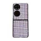 For Huawei P50 Pocket Plaid Fabric PC Protective Phone Case(Purple) - 1