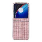 For Motorola Razr 40 Ultra Plaid Fabric PC Protective Phone Case(Pink) - 1