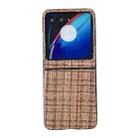 For Motorola Razr 40 Ultra Plaid Fabric PC Protective Phone Case(Brown) - 1