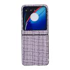 For Motorola Razr 40 Ultra Plaid Fabric PC Protective Phone Case(Purple) - 1