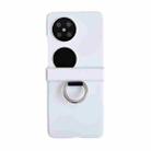 For Huawei P50 Pocket / Pocket 2 Ultra-thin Skin Feel Ring Phone Case with Hinge(White) - 1