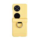 For Huawei P50 Pocket / Pocket 2 Ultra-thin Skin Feel Ring Phone Case with Hinge(Yellow) - 1