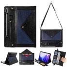 For Samsung Galaxy Tab S8 / Galaxy Tab S7 T870 / T875 Envelope Color Matching Horizontal Flip PU Leather Case with Card Slots & Pen Slots & Holder & Wallet & Photo Frame & Shoulder Strap(Dark Blue) - 1