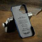 For iPhone 16 Fierre Shann Retro Oil Wax Texture Card Slots PU Leather Phone Case(Blue) - 3
