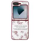 For Samsung Galaxy Z Flip6 Sketch Flower Pattern Phone Case(Rose) - 1