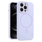 For iPhone 12 Pro Fine Hole Liquid Silicone MagSafe Phone Case(Lilac) - 1