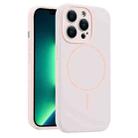 For iPhone 13 Pro Max Fine Hole Liquid Silicone MagSafe Phone Case(Pink) - 1