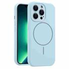 For iPhone 13 Pro Max Fine Hole Liquid Silicone MagSafe Phone Case(Blue) - 1