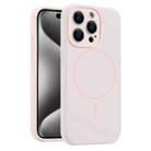 For iPhone 15 Pro Fine Hole Liquid Silicone MagSafe Phone Case(Pink) - 1