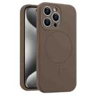 For iPhone 15 Pro Fine Hole Liquid Silicone MagSafe Phone Case(Brown) - 1