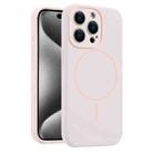 For iPhone 15 Pro Max Fine Hole Liquid Silicone MagSafe Phone Case(Pink) - 1