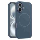 For iPhone 16 Fine Hole Liquid Silicone MagSafe Phone Case(Royal Blue) - 1