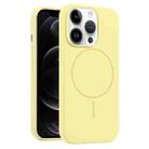 For iPhone 12 Pro Liquid Silicone MagSafe Phone Case(Yellow) - 1