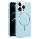 For iPhone 12 Pro Max Liquid Silicone MagSafe Phone Case(Blue) - 1