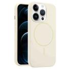For iPhone 12 Pro Max Liquid Silicone MagSafe Phone Case(Cream Yellow) - 1