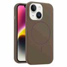 For iPhone 14 Liquid Silicone MagSafe Phone Case(Brown) - 1