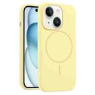 For iPhone 15 Liquid Silicone MagSafe Phone Case(Yellow) - 1