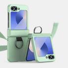 For Samsung Galaxy Z Flip5 5G Ultra-thin Skin Feel Ring Phone Case with Hinge(Mint Green) - 1