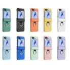 For Samsung Galaxy Z Flip5 5G Ultra-thin Skin Feel Ring Phone Case with Hinge(Mint Green) - 2