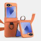 For Samsung Galaxy Z Flip6 5G Ultra-thin Skin Feel Ring Phone Case with Hinge(Orange) - 1