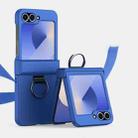 For Samsung Galaxy Z Flip6 5G Ultra-thin Skin Feel Ring Phone Case with Hinge(Klein Blue) - 1