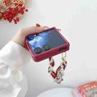 For Xiaomi Mix Flip Sketch Flower Pattern Phone Case with Scarf Bracelet(Rose) - 3