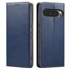 For Google Pixel 9 / 9 Pro Fierre Shann PU Genuine Leather Texture Phone Case(Blue) - 1