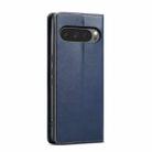 For Google Pixel 9 / 9 Pro Fierre Shann PU Genuine Leather Texture Phone Case(Blue) - 3