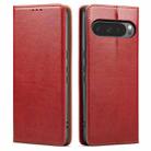 For Google Pixel 9 / 9 Pro Fierre Shann PU Genuine Leather Texture Phone Case(Red) - 1