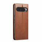 For Google Pixel 9 Pro XL Fierre Shann PU Genuine Leather Texture Phone Case(Brown) - 3