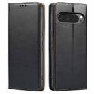 For Google Pixel 9 Pro XL Fierre Shann PU Genuine Leather Texture Phone Case(Black) - 1