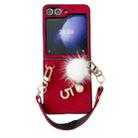 For Samsung Galaxy Z Flip6 Plush Full Coverage Phone Case with Strap(Red) - 1