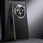 For vivo X200 Genuine Leather PC Phone Case(Black) - 1