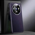 For vivo X200 Pro mini Genuine Leather PC Phone Case(Dark Purple) - 1