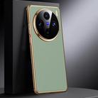 For vivo X100s Genuine Leather PC Phone Case(Green) - 1