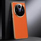 For vivo X100s Genuine Leather PC Phone Case(Orange) - 1